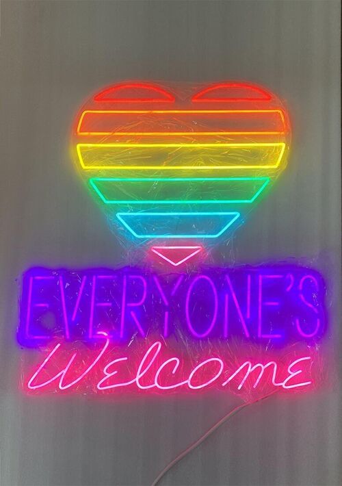 OHNO Woonaccessoires Neon Sign - Everyone's Welcome - Neon Verlichting - Paars