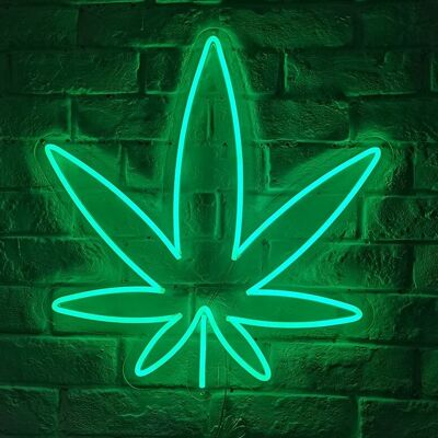 OHNO Woonaccessoires Neon Sign - Weed Leave - Neon Verlichting - Groen