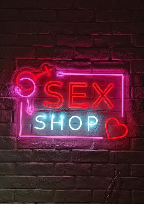 OHNO Woonaccessoires Neon Sign - Sex Shop 1 - Neon Verlichting - Roze