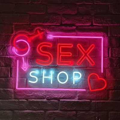 OHNO Woonaccessoires Neon Sign - Sex Shop 1 - Neon Verlichting - Roze