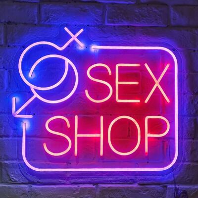 OHNO Woonaccessoires Neon Sign - Sex Shop 4 - Neon Verlichting - Rood
