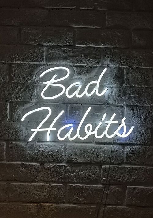 OHNO Woonaccessoires Neon Sign - Bad Habbits - Neon Verlichting - Wit