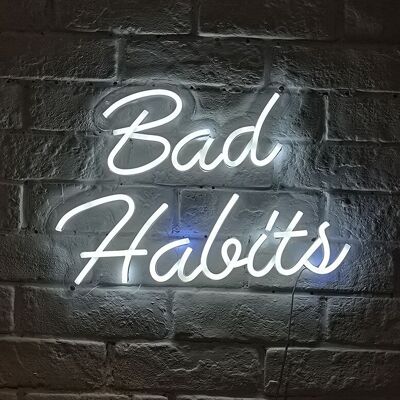 OHNO Woonaccessoires Neon Sign - Bad Habbits - Neon Verlichting - Wit