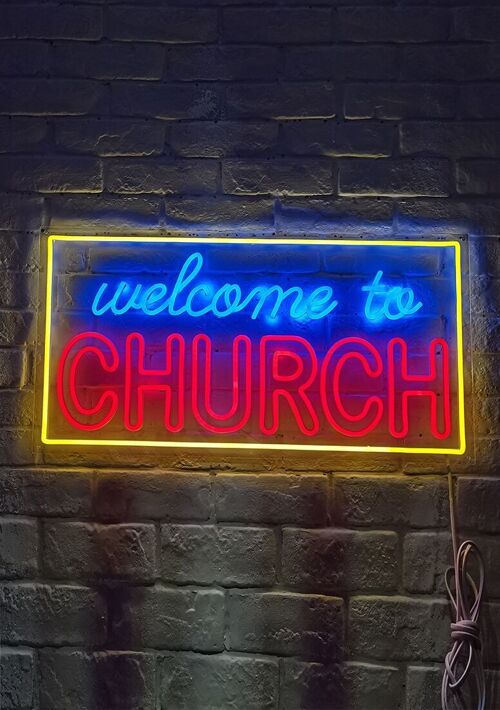 OHNO Woonaccessoires Neon Sign - Welcome to Church - Neon Verlichting - Rood