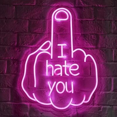OHNO Woonaccessoires Neon Sign - I Hate You - Neon Verlichting - Rood