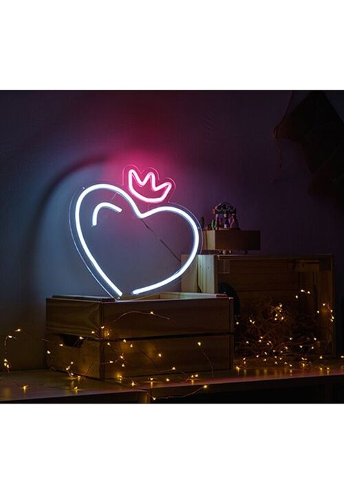 OHNO Woonaccessoires Neon Sign - Heart with Crown