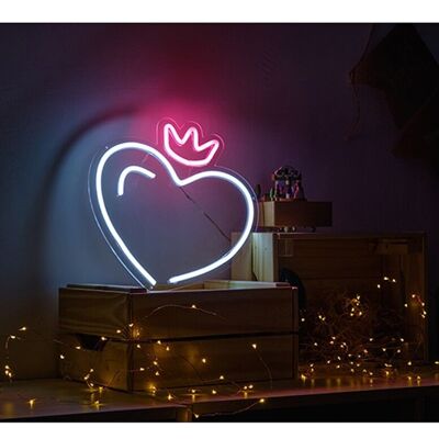 OHNO Woonaccessoires Neon Sign - Heart with Crown