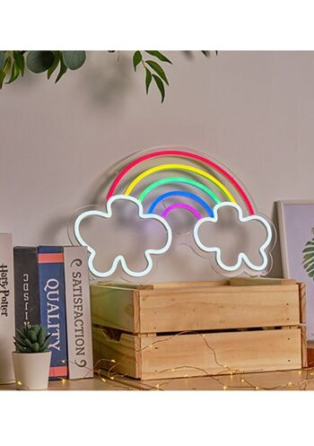 OHNO Home accessories Enseigne Néon - Arc-en-Ciel avec Nuages 2