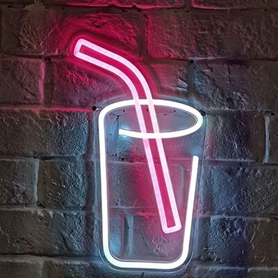 OHNO Woonaccessoires Neon Sign - Drink With Straw