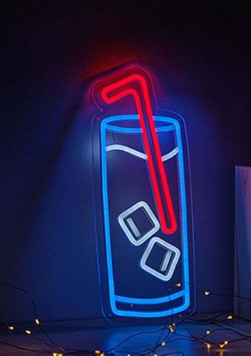 OHNO Woonaccessoires Neon Sign - Drink with Ice Cubes and Straw