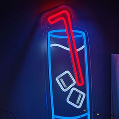 OHNO Woonaccessoires Neon Sign - Drink with Ice Cubes and Straw