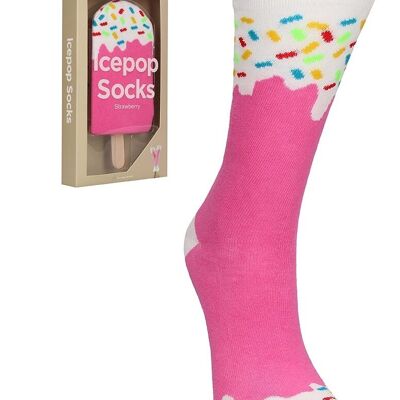 OHNO Cadeau Artikelen Funny Icepop Sokken - Roze