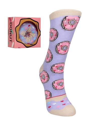 OHNO Gift Articles Funny Purple Donut Chaussettes - Violet 1