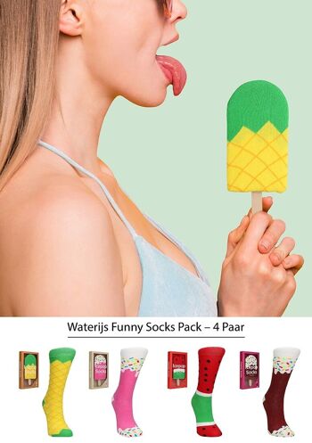 OHNO Gift Articles Funny 4-Pack Popsicle Chaussettes - Multicolore