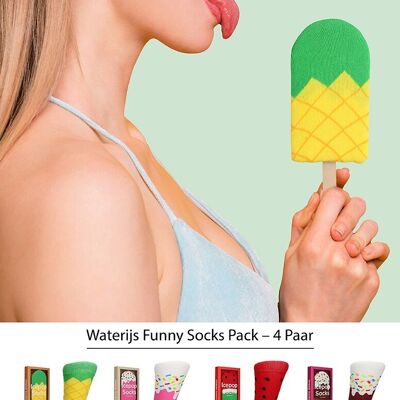 OHNO Cadeau Artikelen Funny 4-Pack Waterijs Sokken - Multicolor