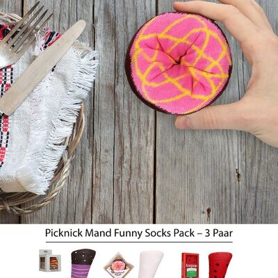 OHNO Cadeau Artikelen Funny Picknick Mand Sokken - Multicolor