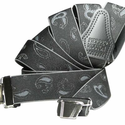 Pierre Mouton Suspender Paisley - Black