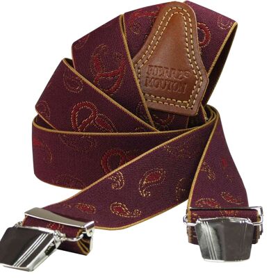 Pierre Mouton Suspender Paisley - Red