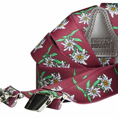 Pierre Mouton Suspender Edelweiss - Bordeaux