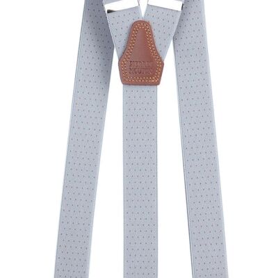 Pierre Mouton Suspender Pin Point - Grey/Brown