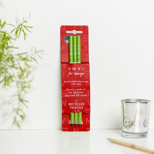 Christmas Recycled CD Case Pencil Pack Green - Limited Edition