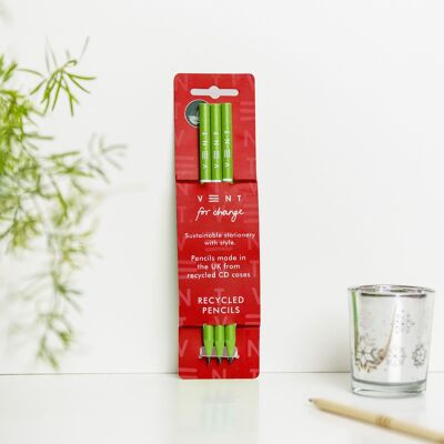 Boîte à CD recyclée de Noël Trousse à crayons verte - Édition limitée