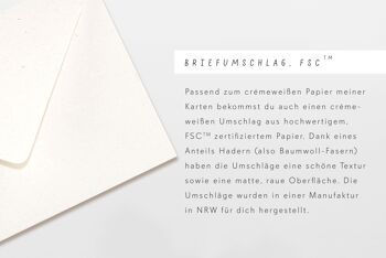 Carte pliée avec enveloppe bouquet bleu blanc, certifiée FSC 6
