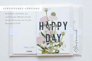 Carte pliée avec enveloppe tout le meilleur avec des fleurs violettes, certifiée FSC 8