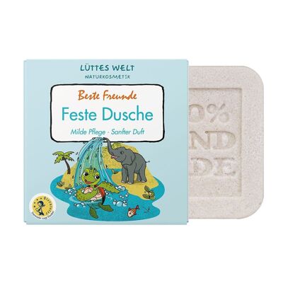 Lüttes Welt BEST FRIENDS gel de ducha sólido - cosmética natural certificada, cuidado suave para niños