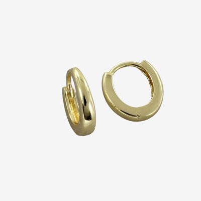 Oval  Hoop Earrings in Gold Plate