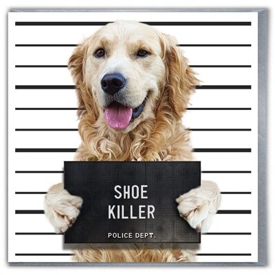 Funny Birthday Card - Happy Birthday Retriever Shoe Killer Killer Cat