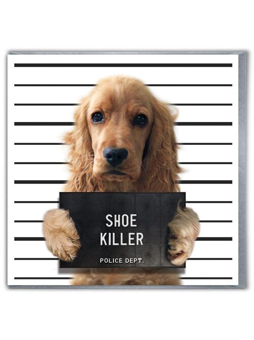 Funny Birthday Card - Happy Birthday Spaniel Shoe Killer