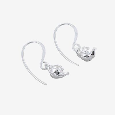 Boucles d'oreilles théière en argent sterling