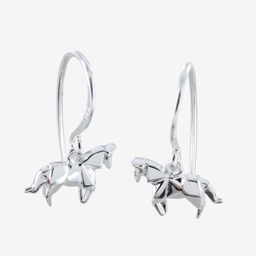 Origami Horse Drop Earrings