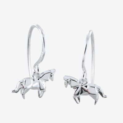 Origami Horse Drop Earrings