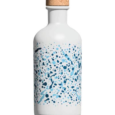 Extra virgin olive oil decorated glass bottle - Azzurro