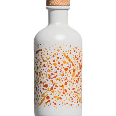 Bottiglia in vetro decorato per olio extravergine di oliva - Arancio