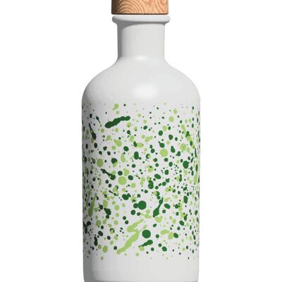 Bottiglia in vetro decorato per olio extravergine di oliva - Verde