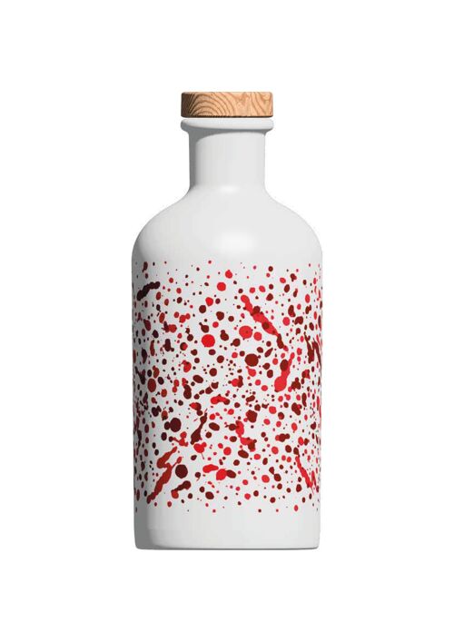Huile d'olive extra vierge bouteille verre décoré - Rosso