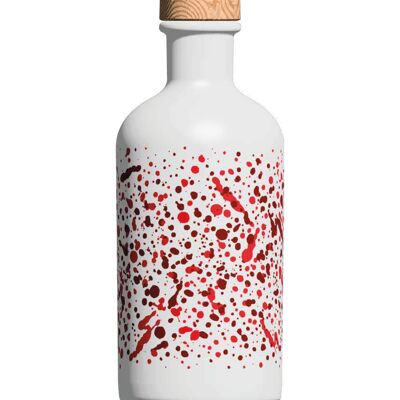 Extra virgin olive oil decorated glass bottle - Rosso