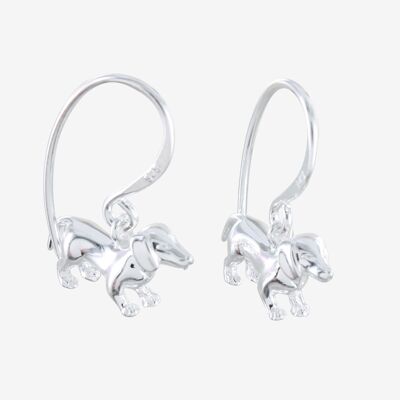 Boucles d'oreilles pendantes teckel