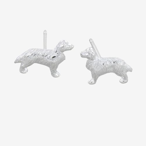 Silver Retriever Stud Earrings