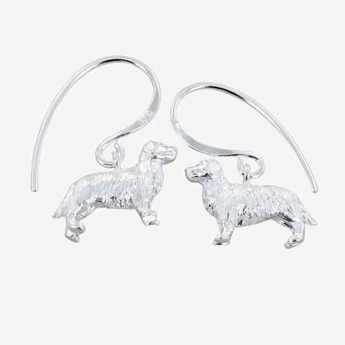 Silver Retriever Drop Earrings