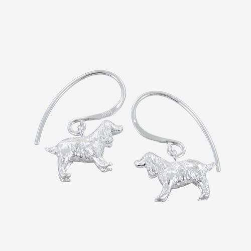 Silver Spaniel Drop Earrings
