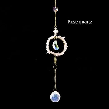 Pendentif Lune Ronde Cristal Attrape-Soleil Suspendu 5