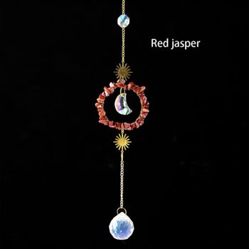 Pendentif Lune Ronde Cristal Attrape-Soleil Suspendu 10