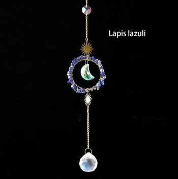 Pendentif Lune Ronde Cristal Attrape-Soleil Suspendu 21