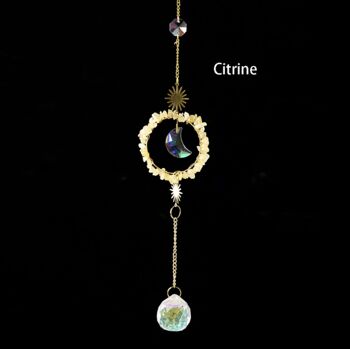 Pendentif Lune Ronde Cristal Attrape-Soleil Suspendu 23