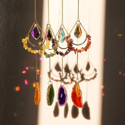 Teardrop Crystal Agate Suncatcher Hanging