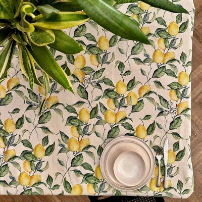 Tablecloth Square/Rectangular, linen-cotton mix, printed | Lemon Linen